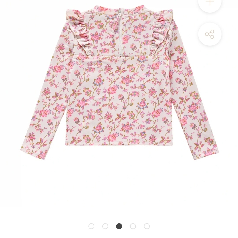 New Floral Ruffle Kids Rashguard - Picture 2 of 5
